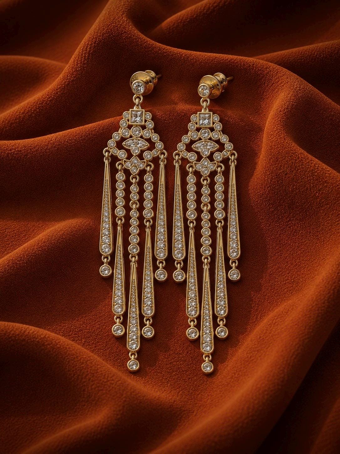 Crystal Fringe Chandelier Earrings