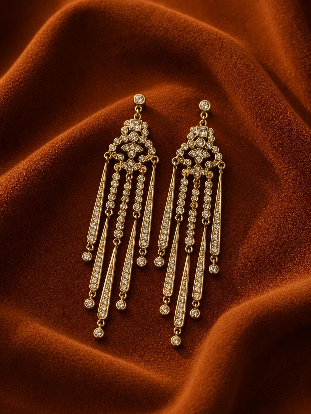 Crystal Fringe Chandelier Earrings