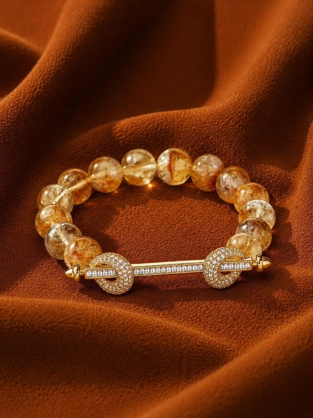 Citrine Sculptural Bar Bracelet