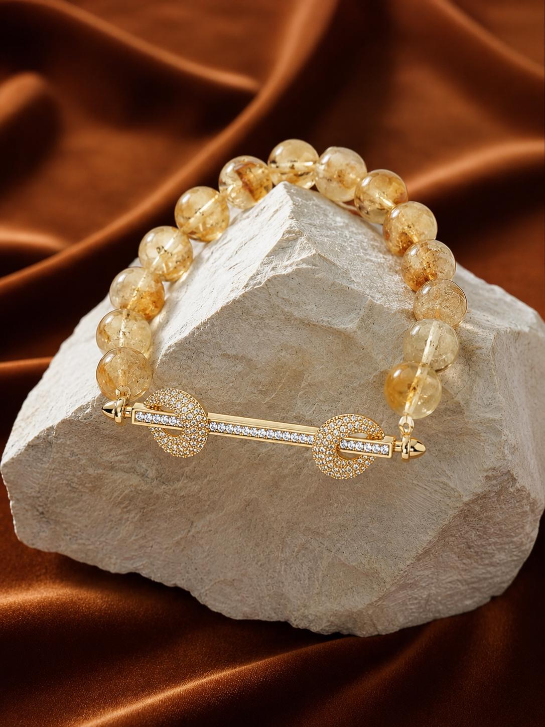 Citrine Sculptural Bar Bracelet