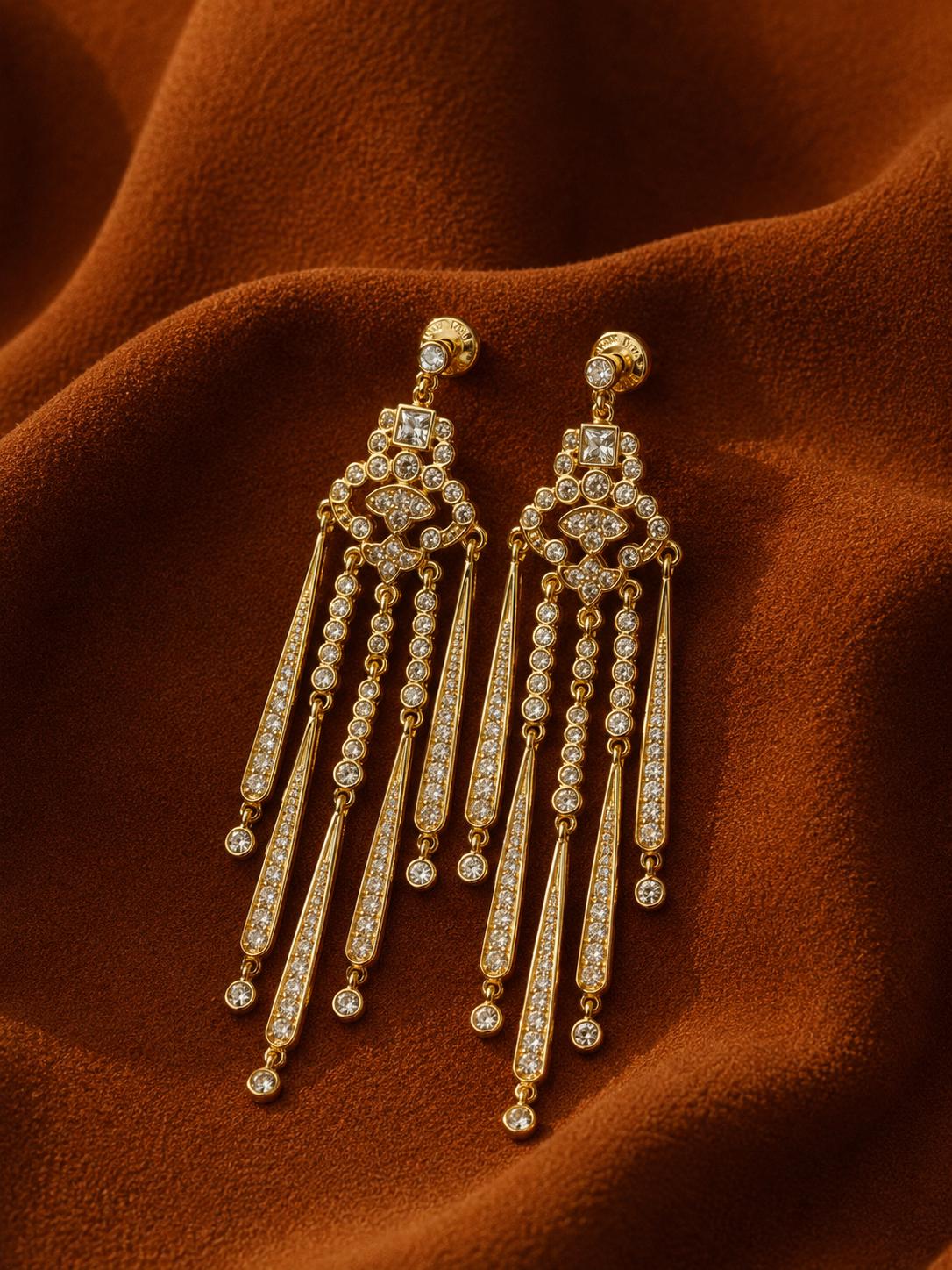Crystal Fringe Chandelier Earrings