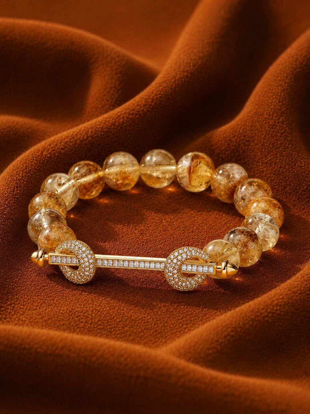 Citrine Sculptural Bar Bracelet