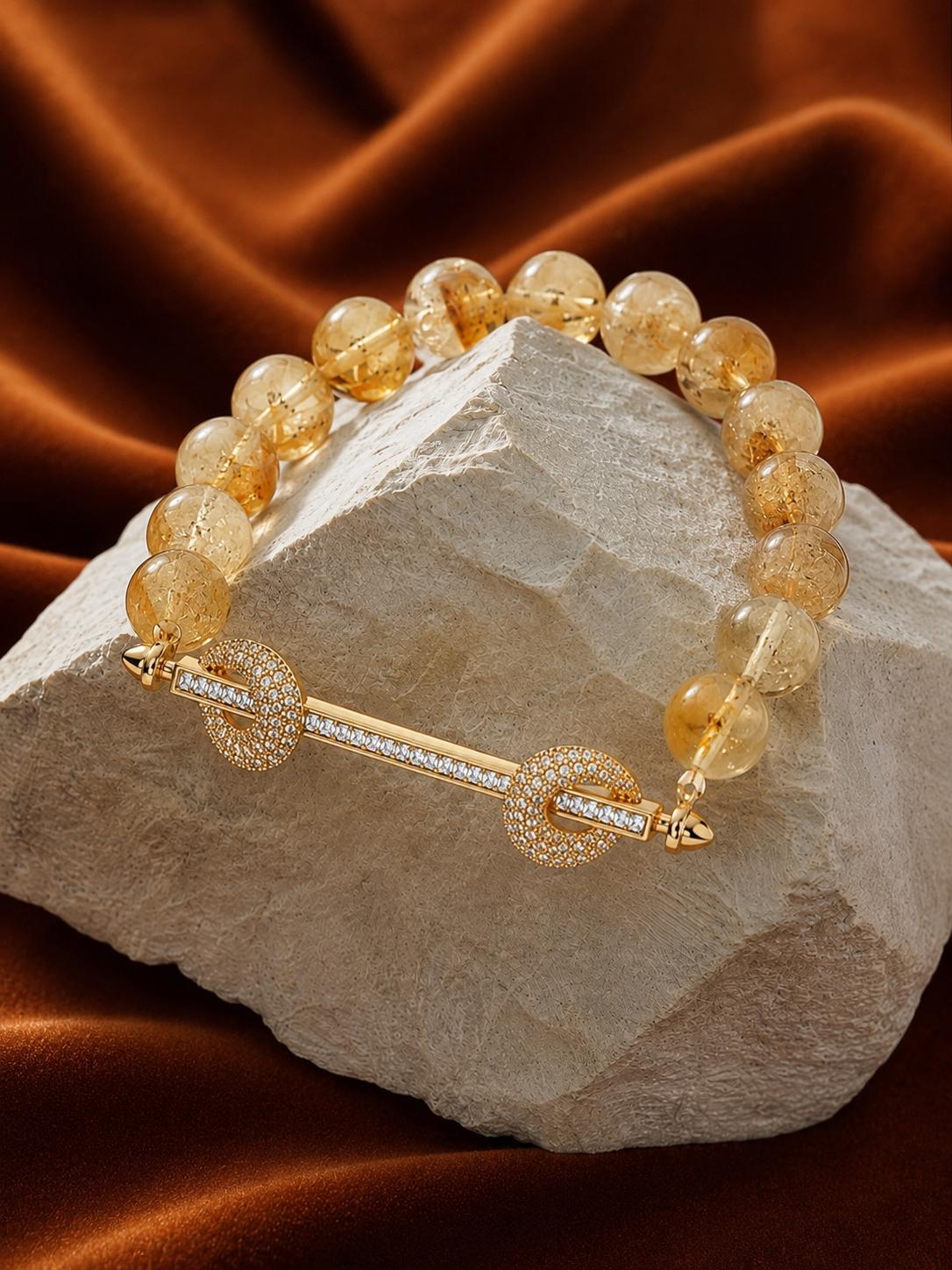 Citrine Sculptural Bar Bracelet