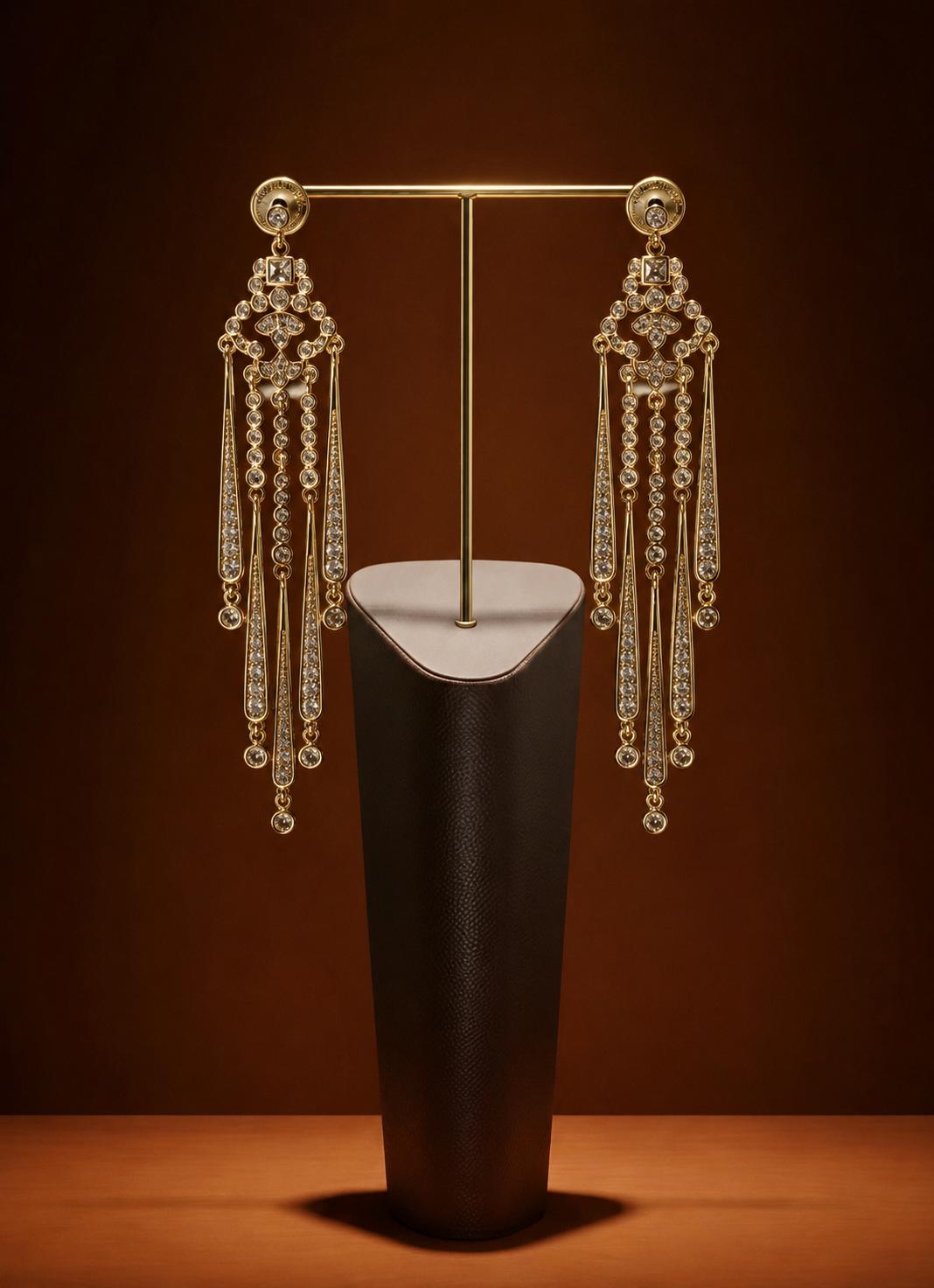 Crystal Fringe Chandelier Earrings