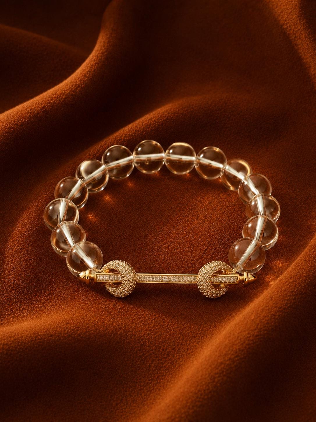 Clear Quartz Crystal Bracelet | 14K Gold Plated Bracelet | Energy Crystal Bracelet | Healing Crystal Bracelet | Gemstone Jewelry