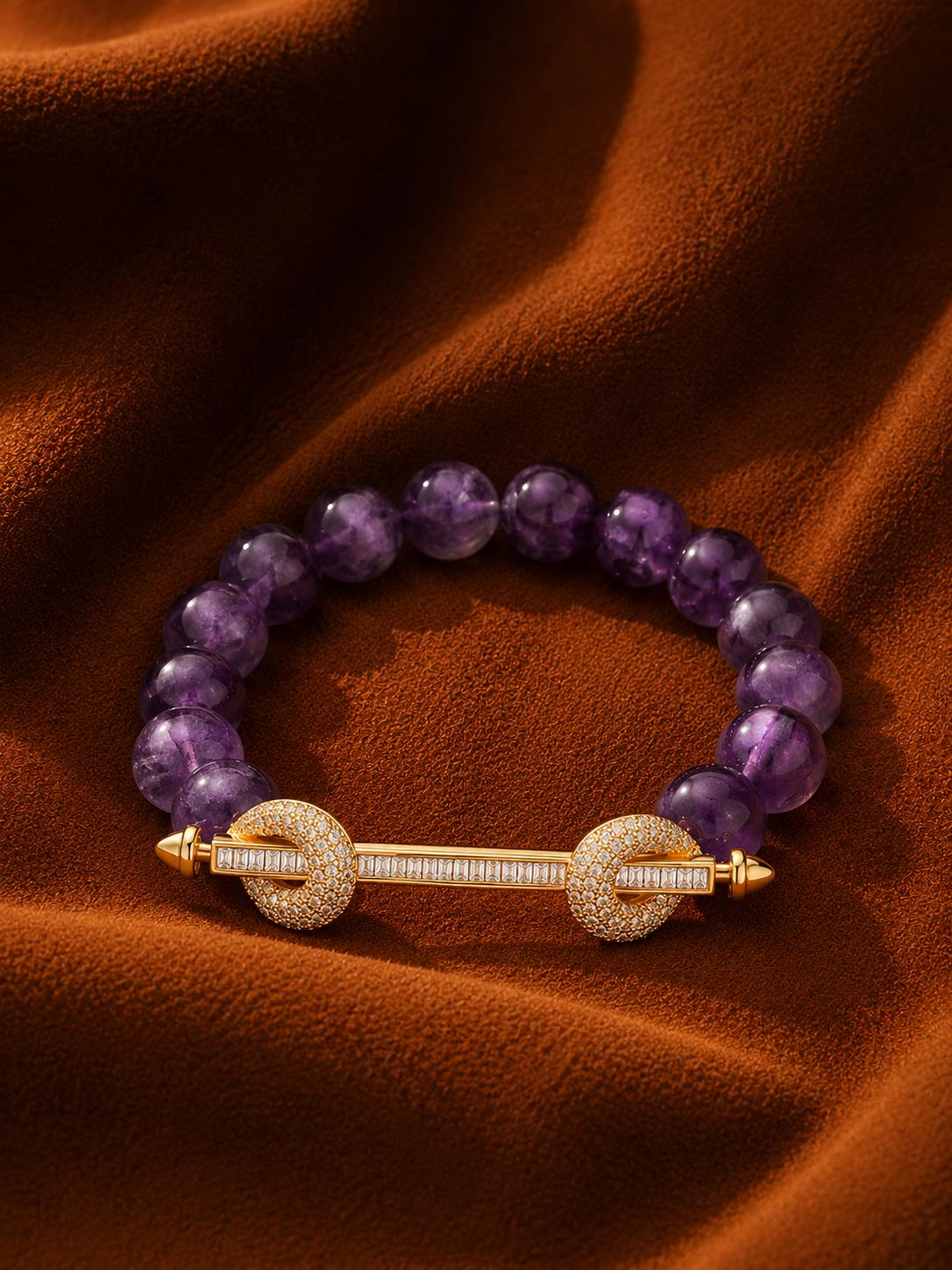 Amethyst Sculptural Bar Bracelet