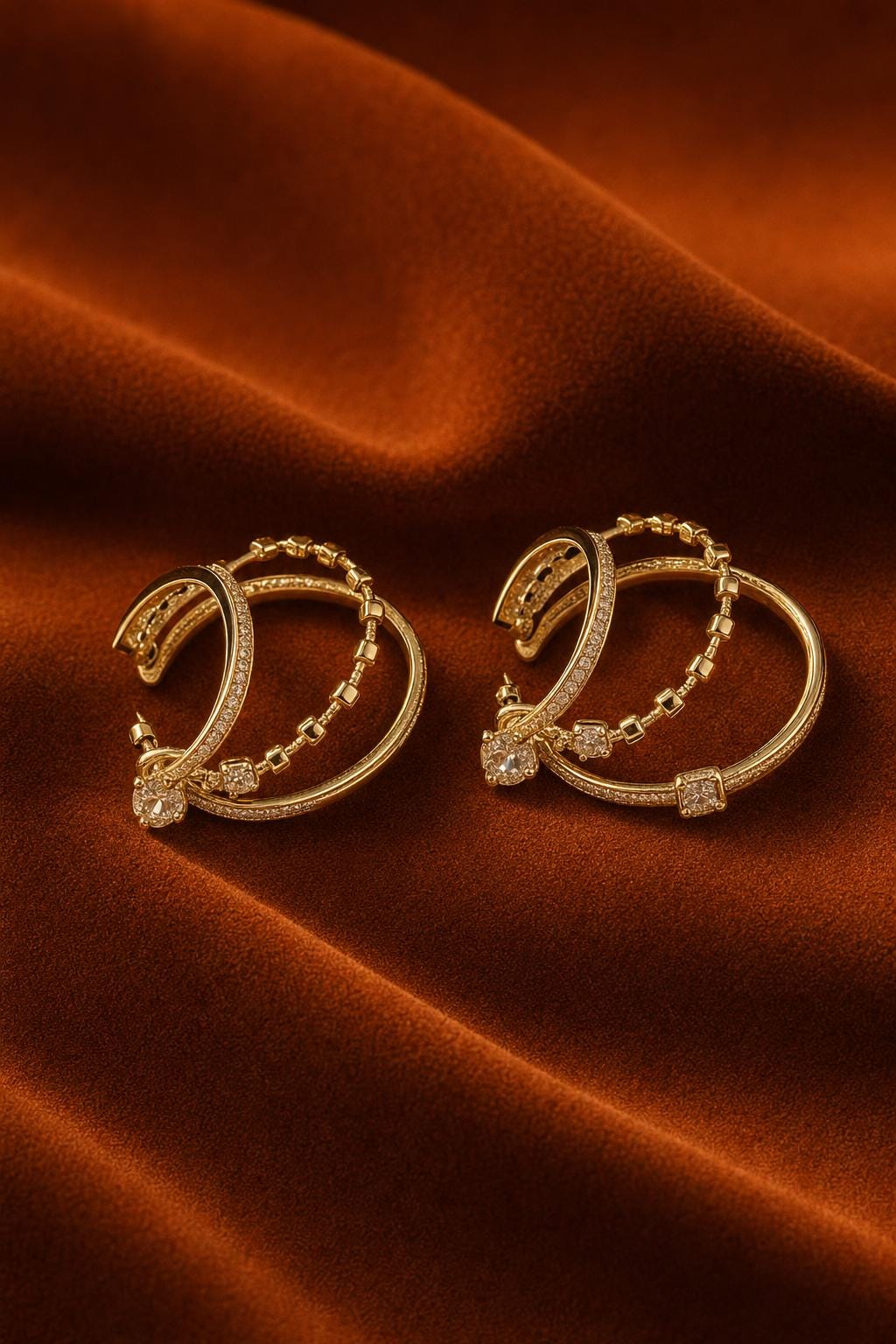 Crystal Hoop Statement Earrings
