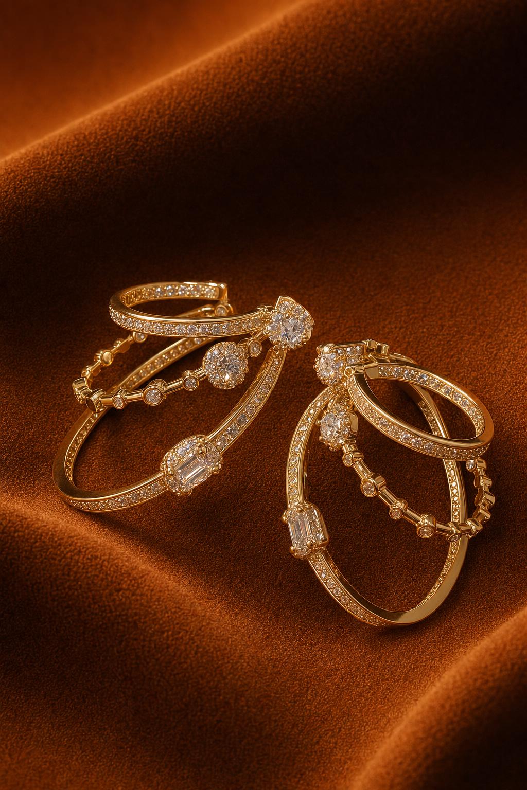 Crystal Hoop Statement Earrings