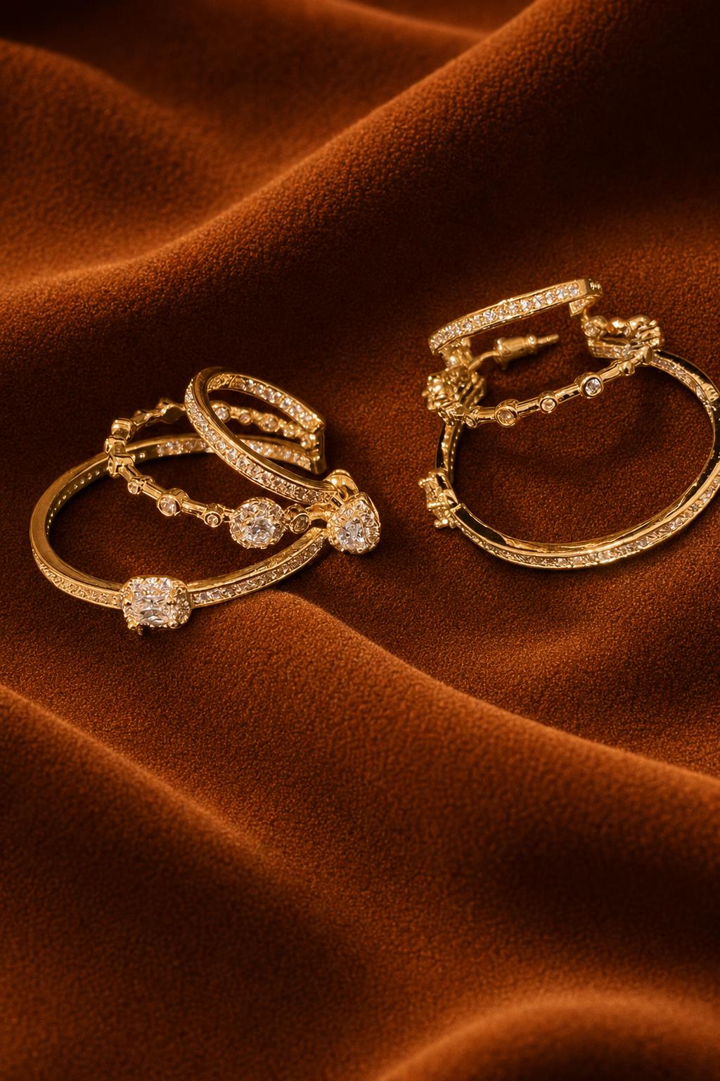 Crystal Hoop Statement Earrings