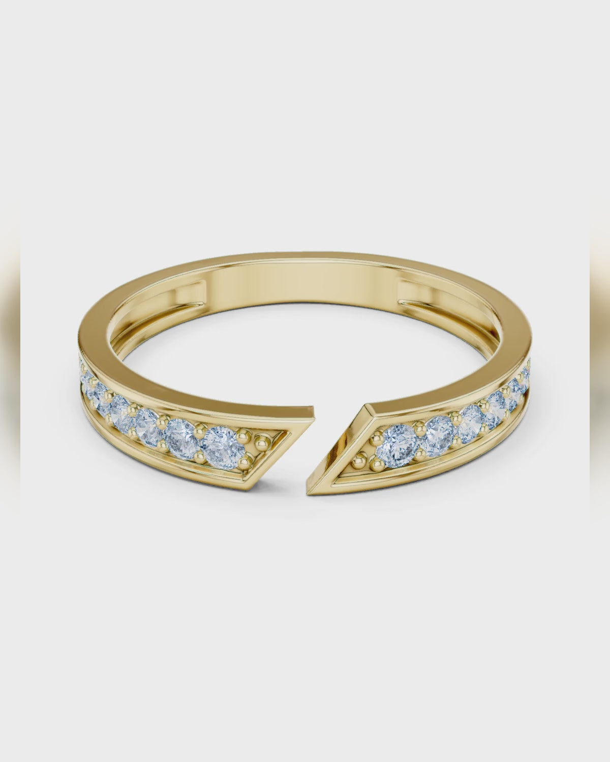 Open Chevron Pavé Ring by MONICONIC