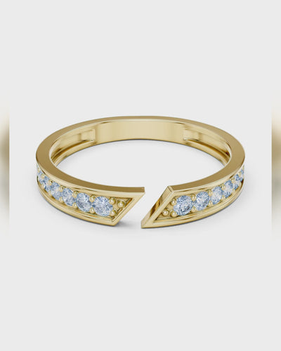 Open Chevron Pavé Ring by MONICONIC