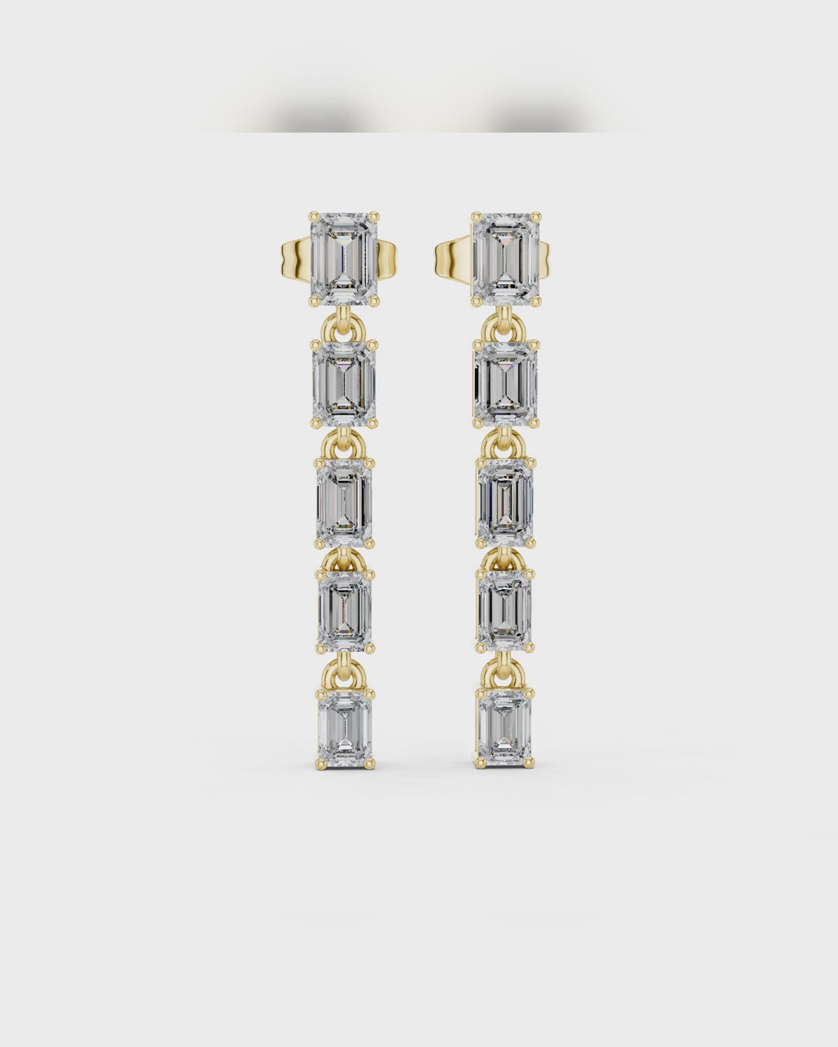 Emerald-Cut Lab-Grown Diamond Drop Earrings by MONICONIC