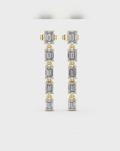 Emerald-Cut Lab-Grown Diamond Drop Earrings by MONICONIC
