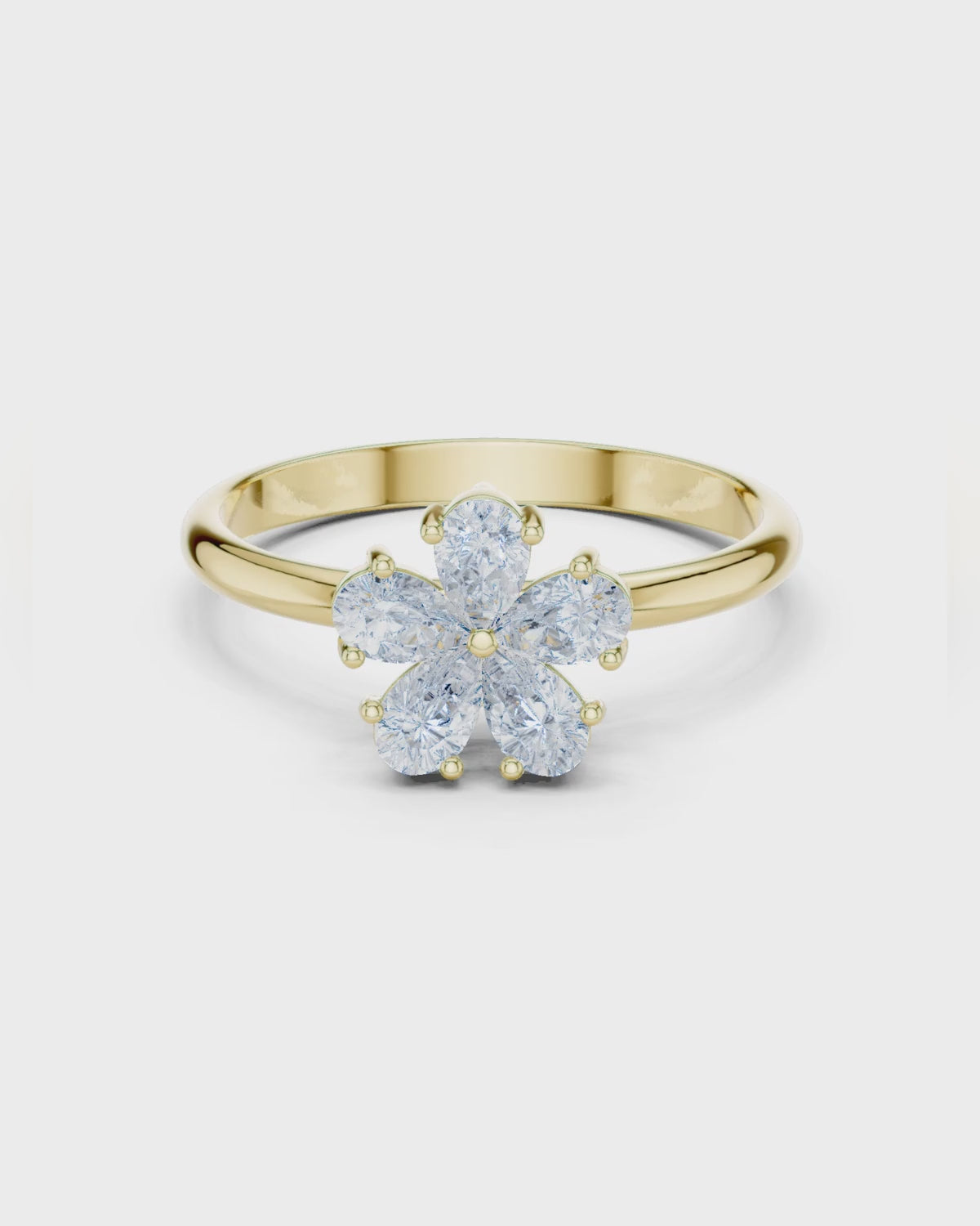 Pear Rosette Ring by MONICONIC