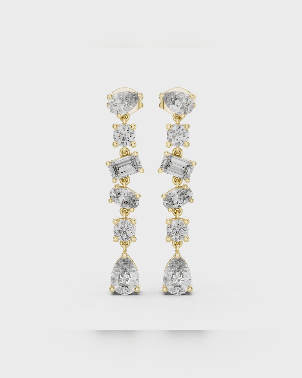 Mixed-Cut Diamond Drop Earrings by MONICONIC