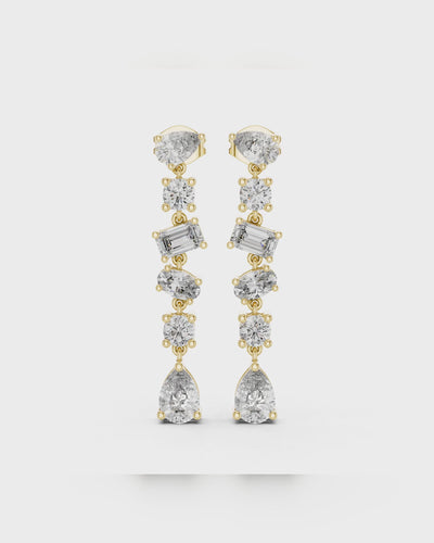 Mixed-Cut Diamond Drop Earrings by MONICONIC