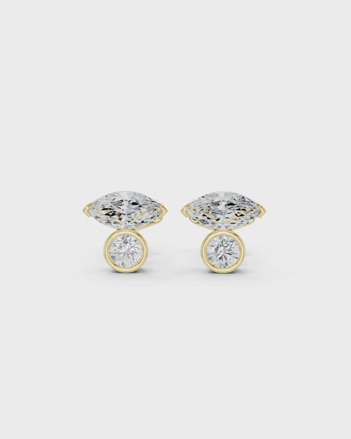 Marquise Round Diamond Studs by MONICONIC