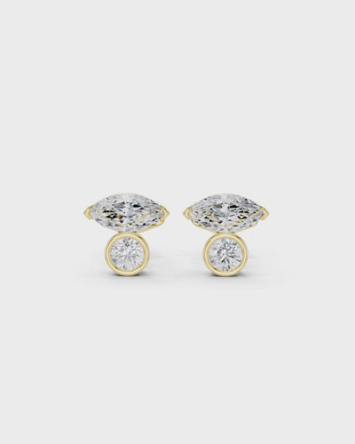 Marquise Round Diamond Studs by MONICONIC