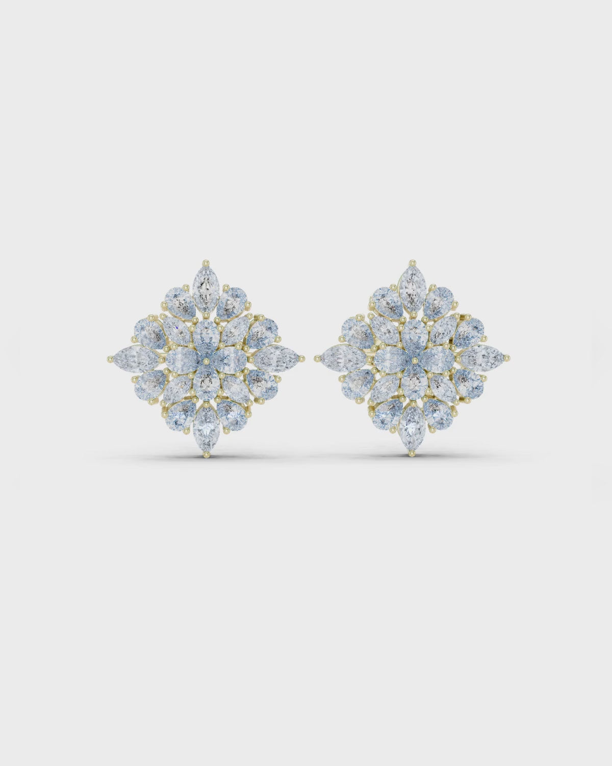 Rosette Diamond Stud Earrings by MONICONIC