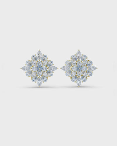 Rosette Diamond Stud Earrings by MONICONIC