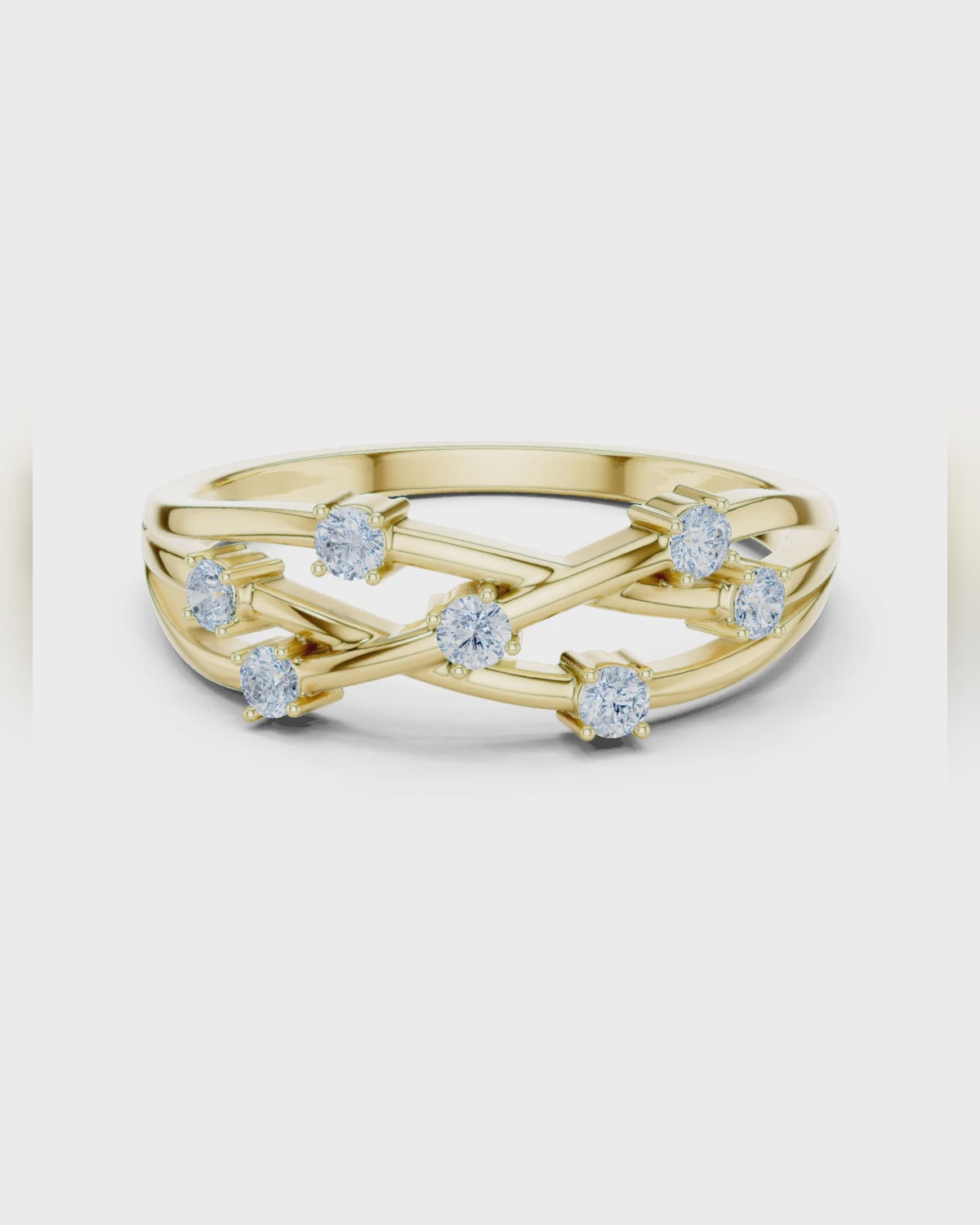 Crisscross Diamond Band by MONICONIC