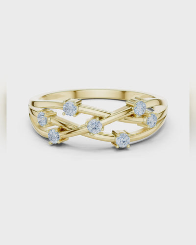 Crisscross Diamond Band by MONICONIC