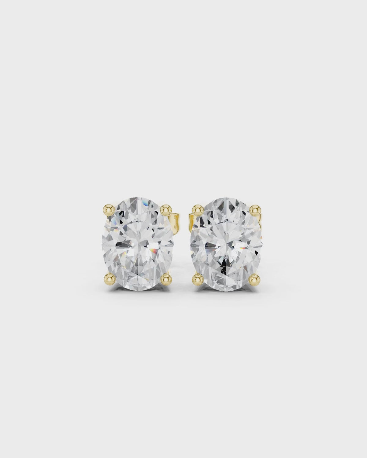 Oval Lab-Grown Diamond Stud Earrings by MONICONIC
