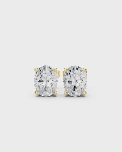 Oval Lab-Grown Diamond Stud Earrings by MONICONIC