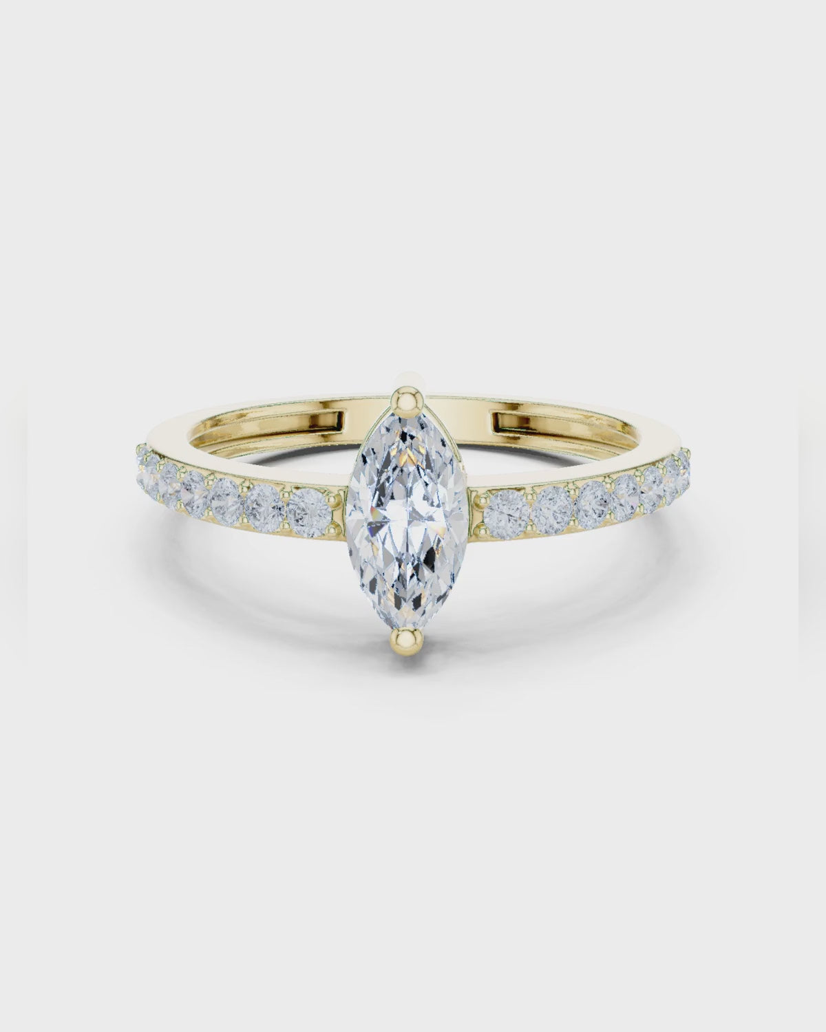 Marquise Collet Pavé Ring by MONICONIC