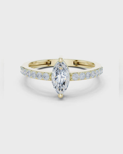 Marquise Collet Pavé Ring by MONICONIC