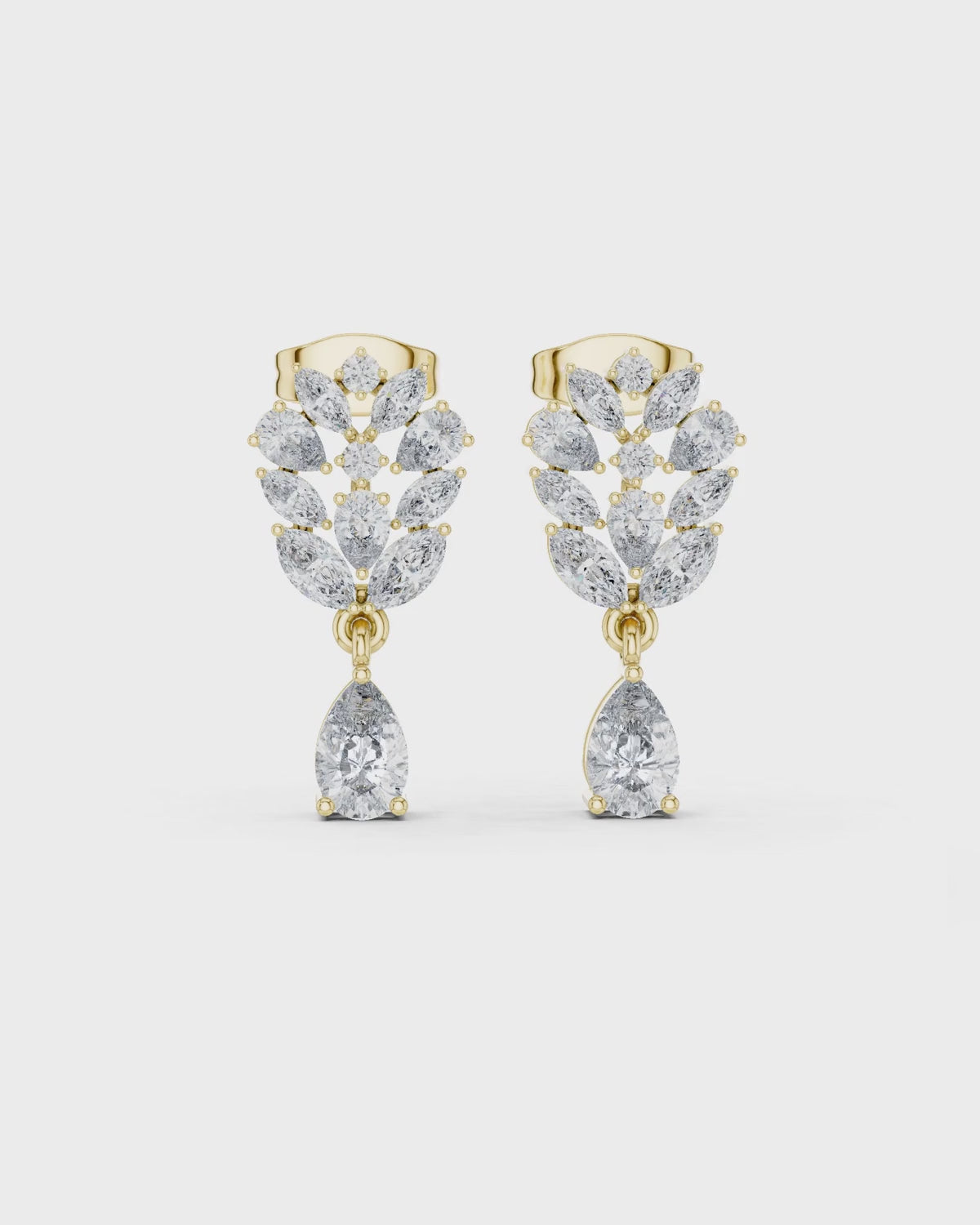 Marquise Cluster Pear Drop Earrings by MONICONIC