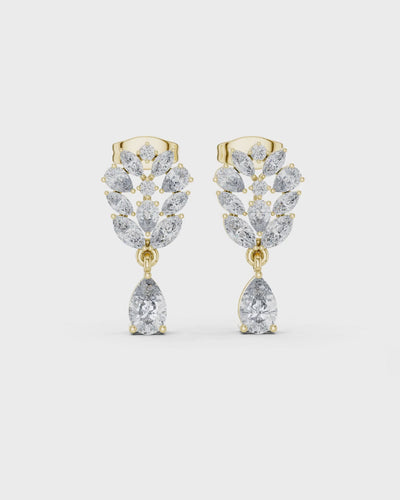 Marquise Cluster Pear Drop Earrings by MONICONIC