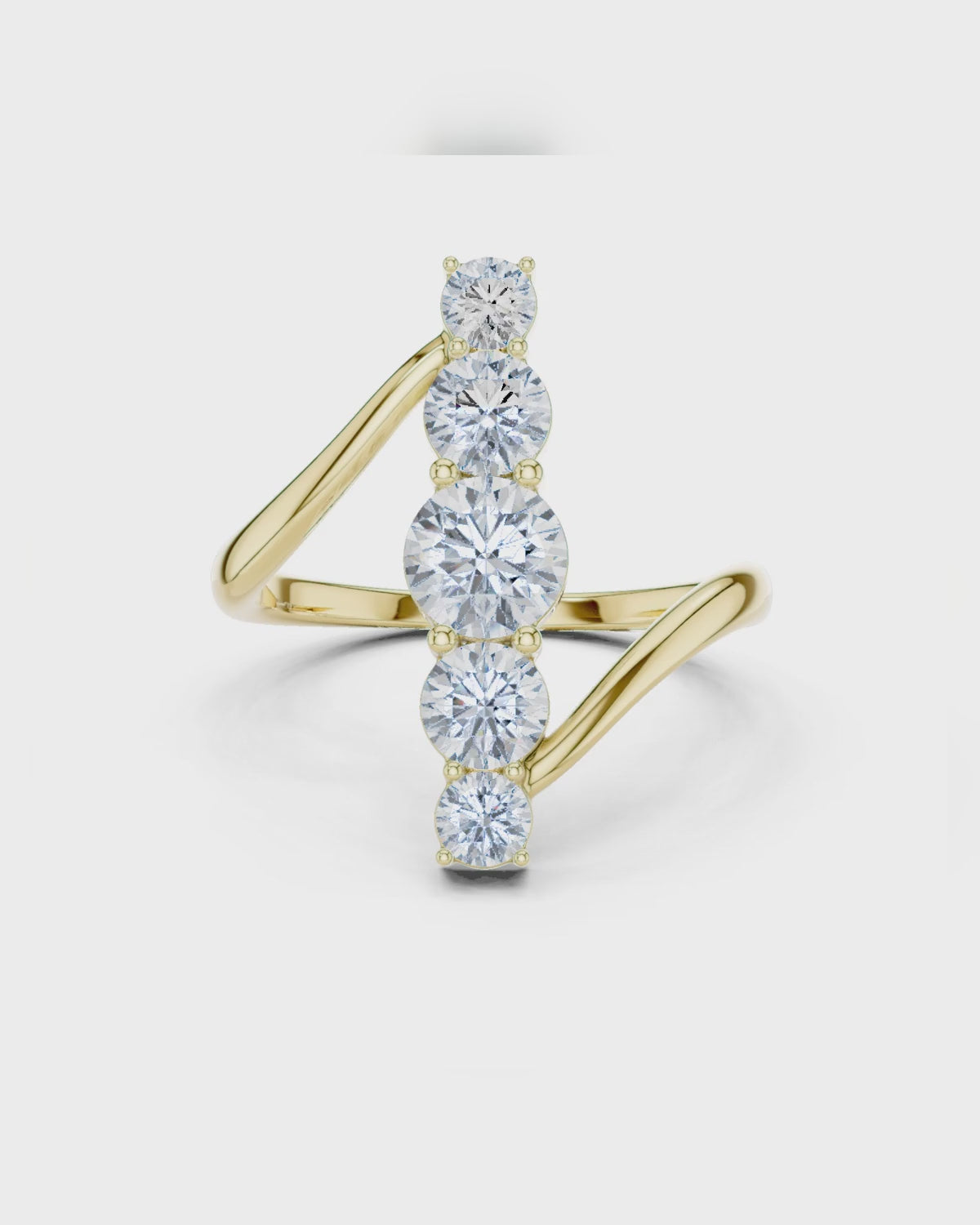 Five Stone Bypass Ring by MONICONIC
