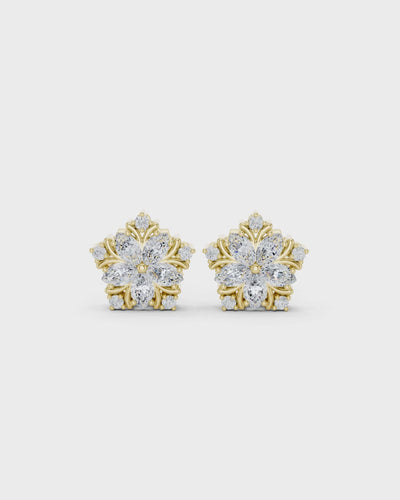 Marquise Petal Diamond Stud Earrings by MONICONIC