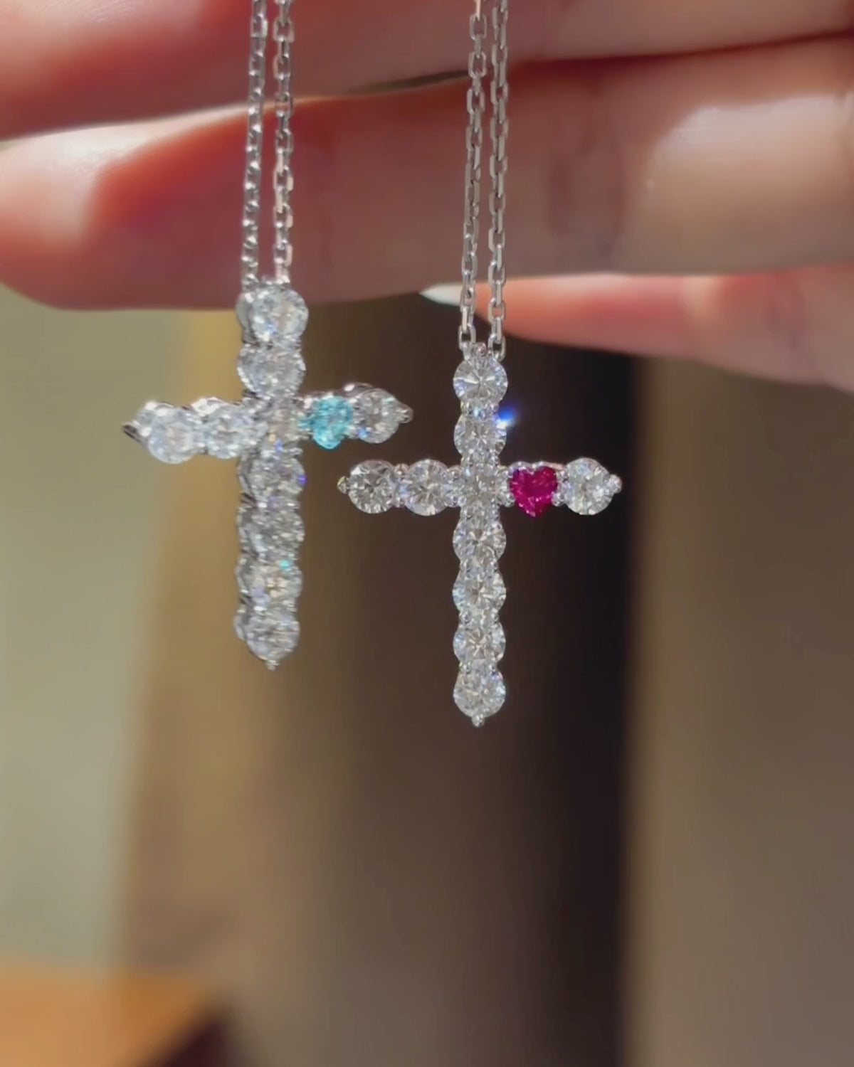 Heartline Cross Necklace by MONICONIC
