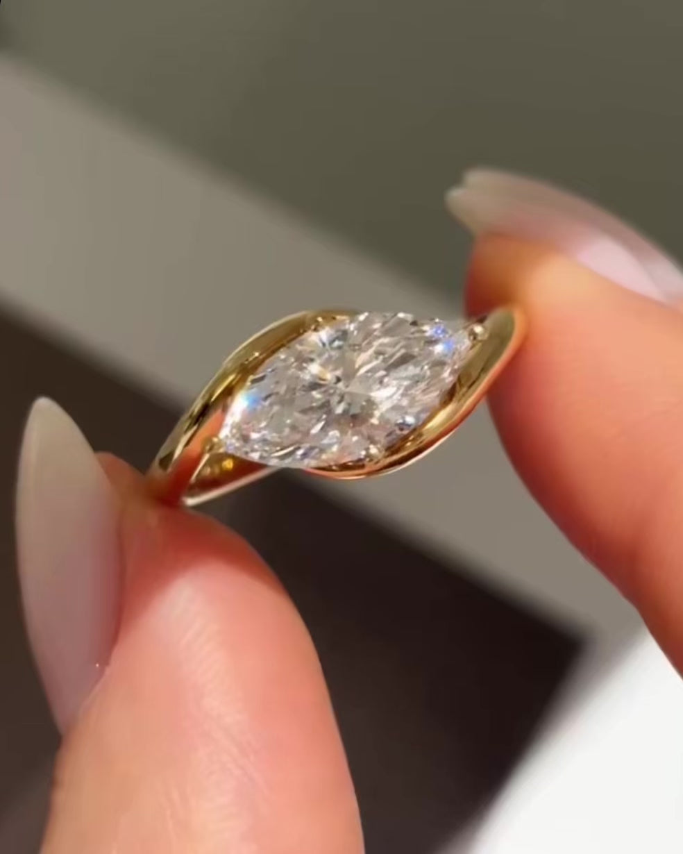 Marquise Twist Ring by MONICONIC