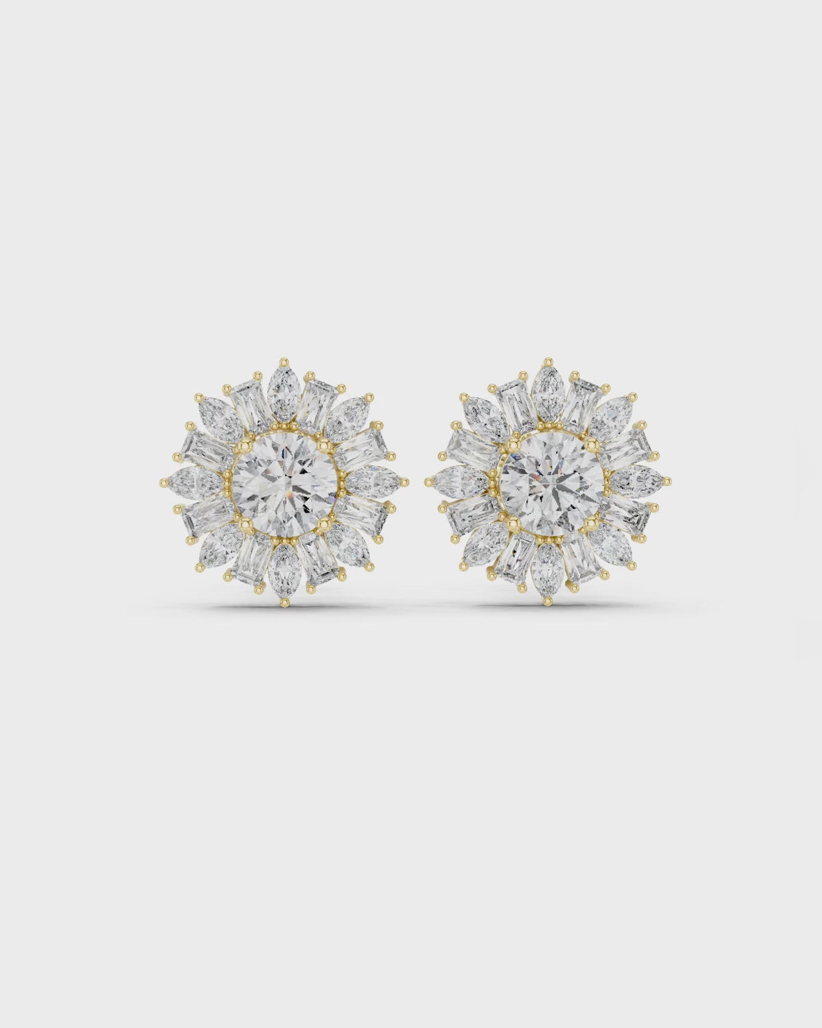 Sunburst Diamond Stud Earrings by MONICONIC
