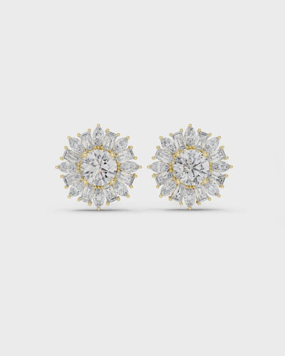 Sunburst Diamond Stud Earrings by MONICONIC