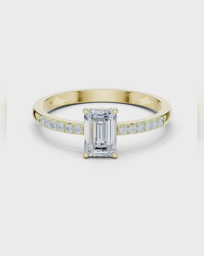 Emerald-Cut Pavé Ring by MONICONIC