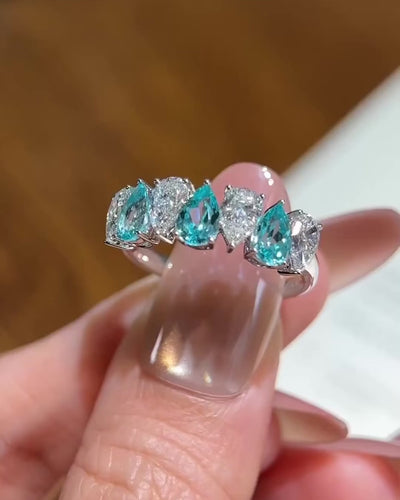 Paraiba Five-Stone Ring by MONICONIC