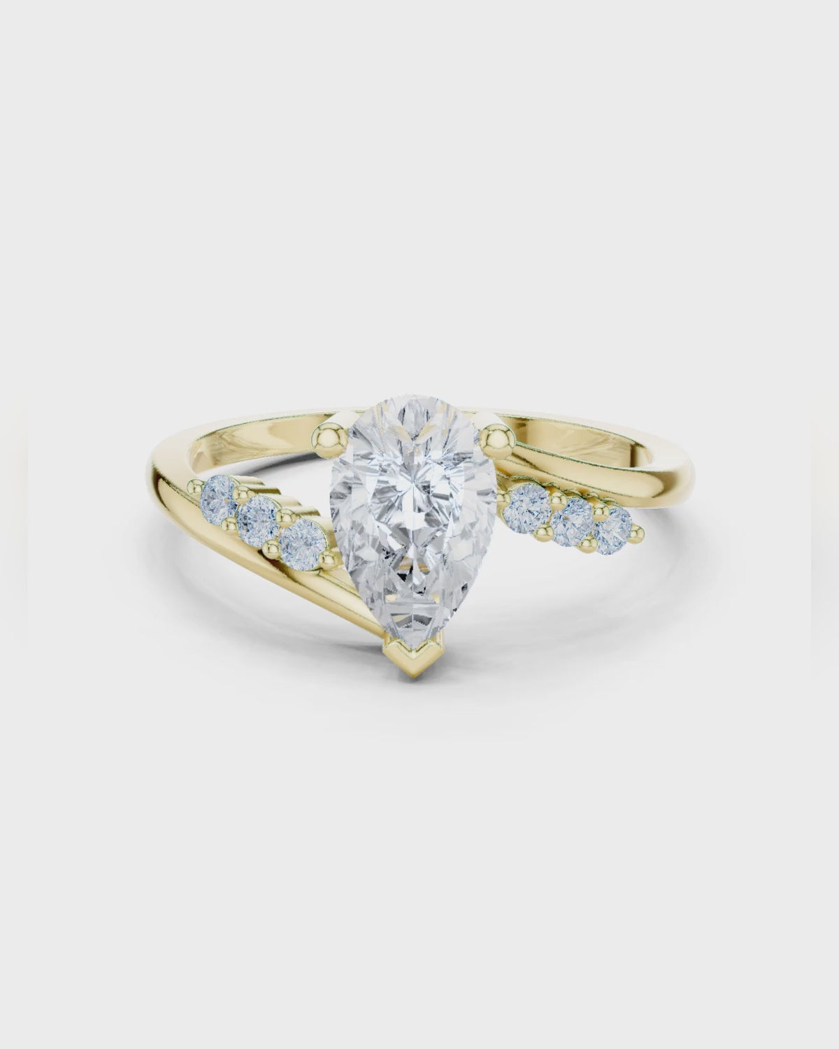 Pear Cut Split Shoulder Ring by MONICONIC