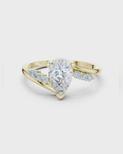 Pear Cut Split Shoulder Ring by MONICONIC