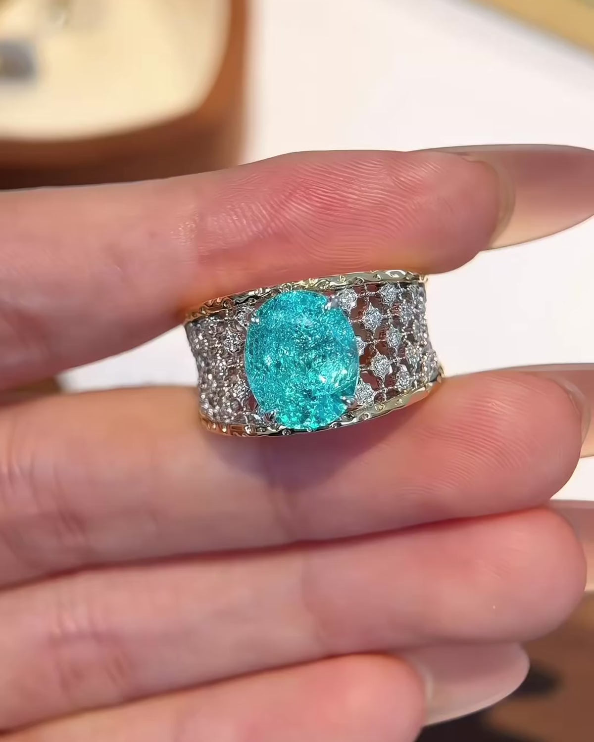 Marin Oval Paraiba Ring by MONICONIC
