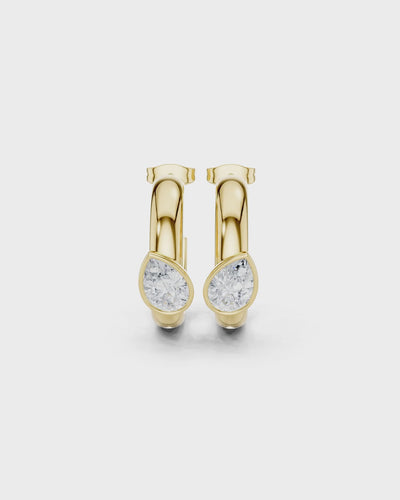 Pear Diamond Front Hoop Earrings by MONICONIC