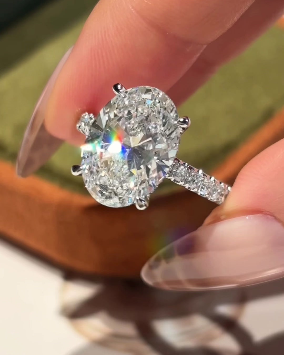 Oval Pavé Solitaire Ring by MONICONIC