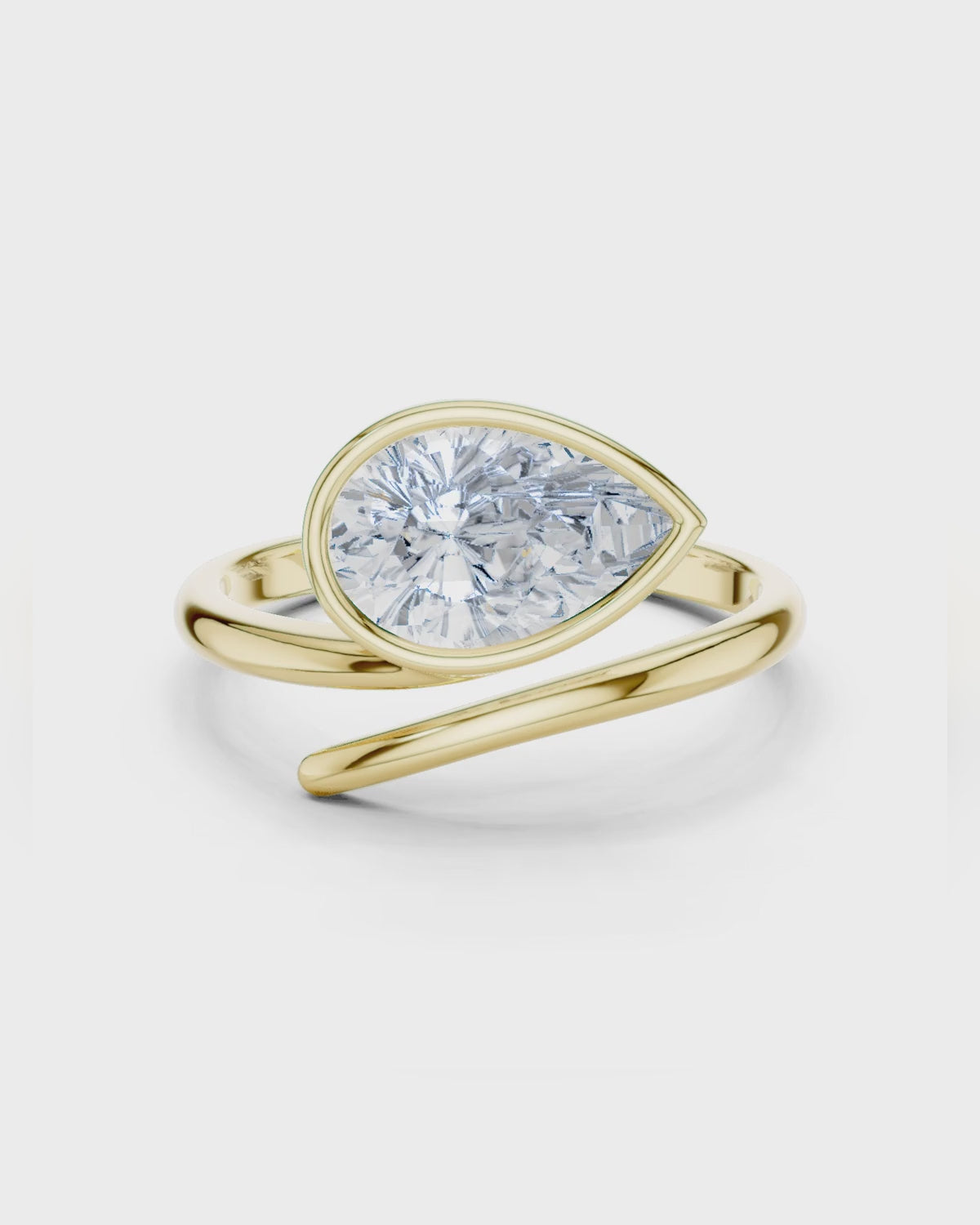 East West Pear Bezel Ring by MONICONIC