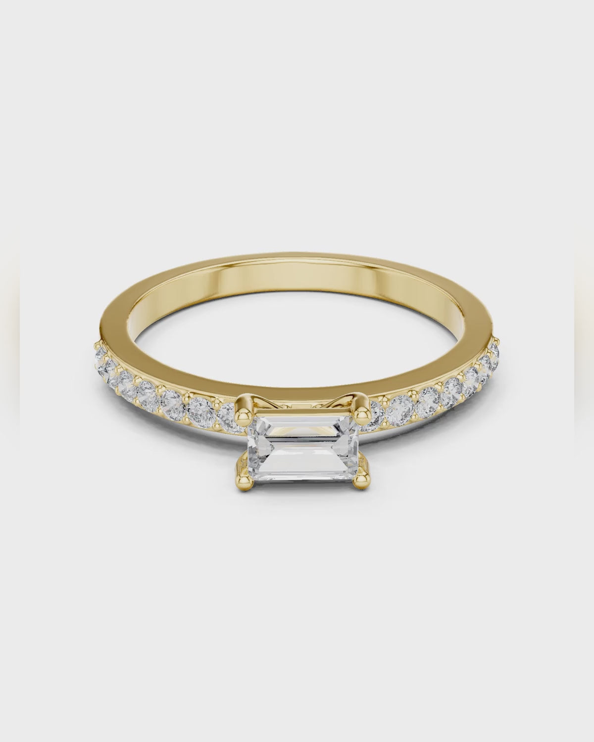 East West Baguette Ring by MONICONIC
