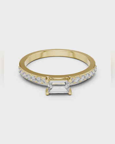 East West Baguette Ring by MONICONIC