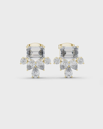 Emerald-Cut Cluster Lab-Grown Diamond Studs by MONICONIC
