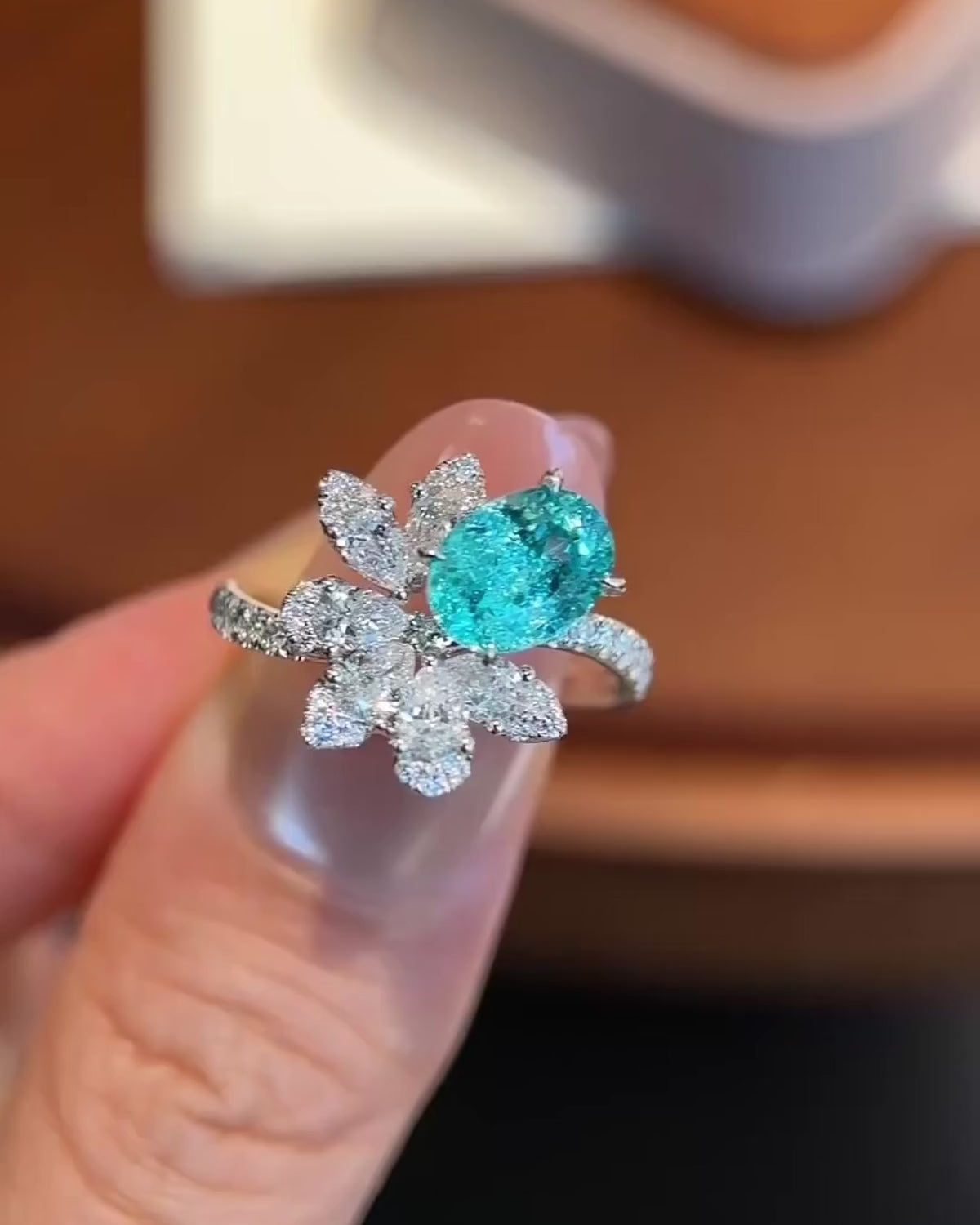 Paraiba Petal Ring by MONICONIC